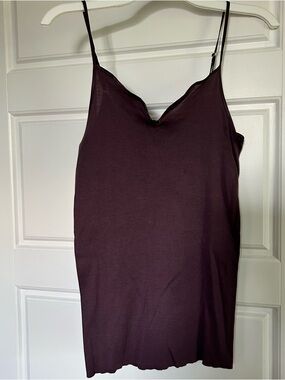 Hanro Plum Cotton Seamless Camisole with Spaghetti Straps
